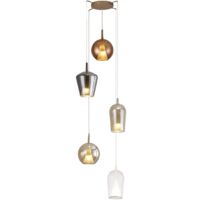 Suspension, Suspensions multi 5 Elsa Mantra Transparent en Verre, MANTRA