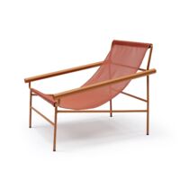 Bain de soleil, Chaise de jardin lounge Dress Code basic Rouge en Metal, Scab design