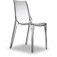 Chaise transparente empilable VANITY en plastique – Hauteur totale 88cm – Hauteur d'assise 47cm – Pour intérieur et extérieur – Scab Design