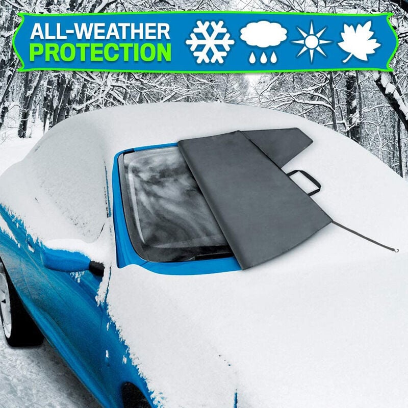 RHAFAYRE Auto-Windschutzscheibenabdeckung, Auto-Windschutzscheiben- Frostabdeckung, magnetischer Windschutzscheibenschutz mit elastischen  Haken, perfekt widersteht Frost, Schnee, Eis, Sonne, UV-Staub