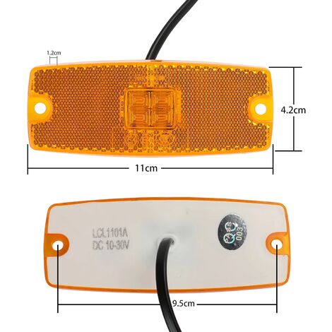 RHAFAYRE Stück 12V/24V Bernsteinfarbene LED-Markierungsleuchten mit  Reflektor, Seitenmarkierungsleuchten für Anhänger, Auto, LKW, Wohnwagen,  Wohnmobil (