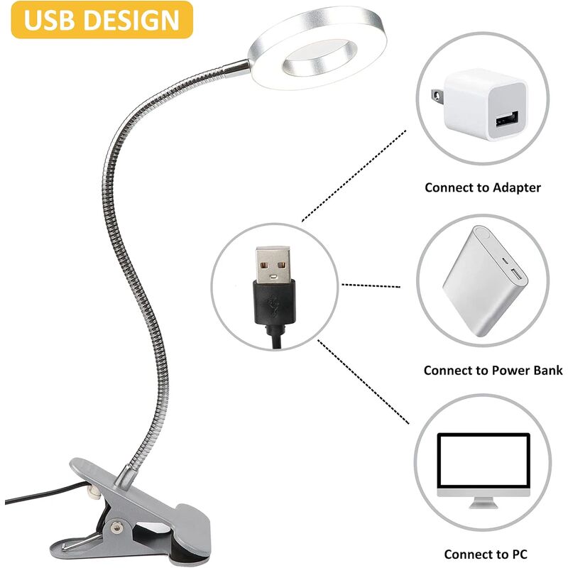 Lámpara LED de mesa recargable por USB,3 colores, regulable, táctil,  Lámparas y apliques de bajo consumo, Los mejores precios
