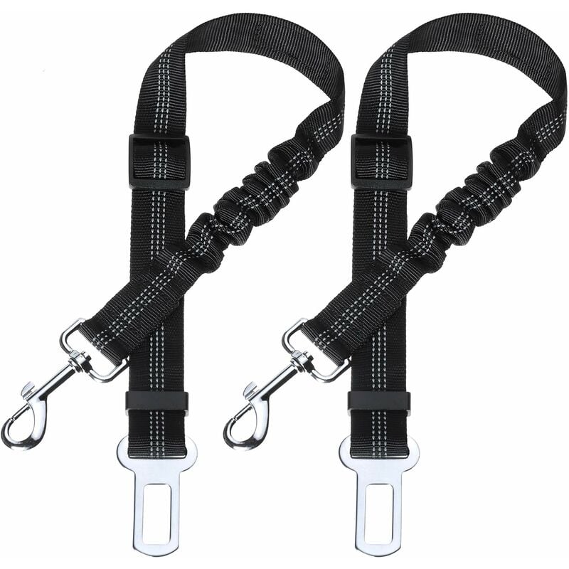 RHAFAYRE Toozey Paquete de 2 cinturones de seguridad para perros, con absorción de impactos y mosquetón elástico ajustable Arnés para perros Arnés de seguridad superior para todos los perros y gatos