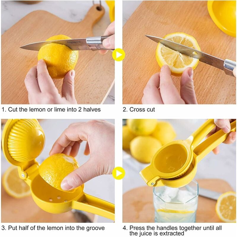 RHAFAYRE 4 exprimidor de limón individual, exprimidor de limón manual, clip  de limón acrílico, exprimidor manual