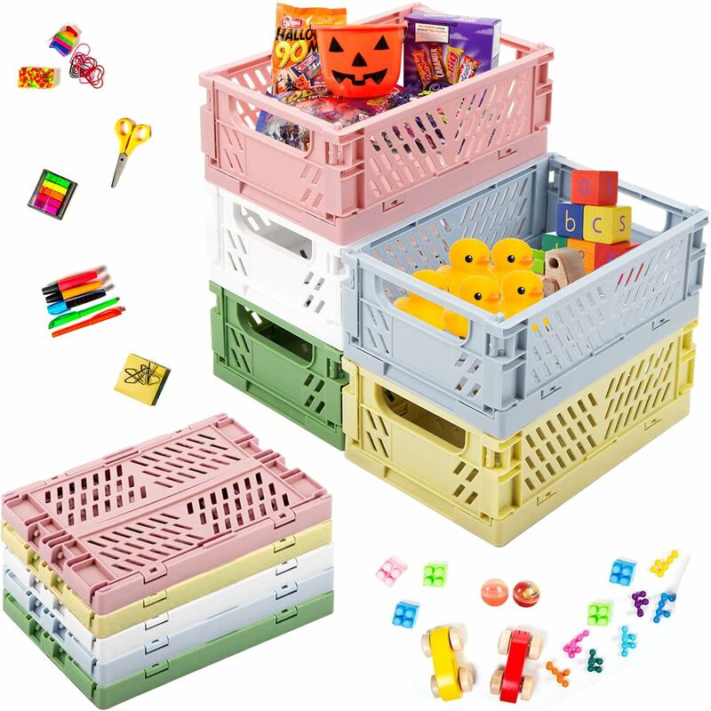 10 Pcs Cestas Almacenaje Plástico Cajas Almacenaje Decorativas Cajas  Organizadoras Rectangular Organizador Cocina de Múltiples Colores para  Comida