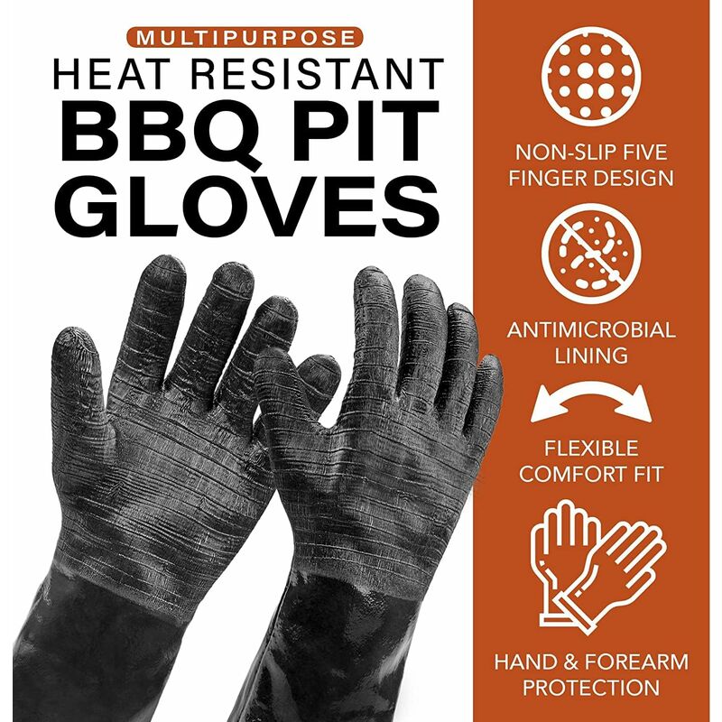 Manoplas de silicona para horno, 1 par de guantes de neopreno para  freidora, color negro, a prueba de aceite, trabajo de freír, trabajo de  freír