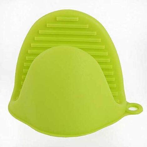 Mini guantes de silicona para horno, resistentes al calor, manoplas para  cocina, hornear y manoplas de cocina (verde)