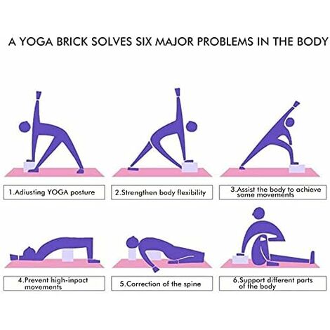 Juego de 2 bloques de yoga EVA para estabilidad, bloques de yoga