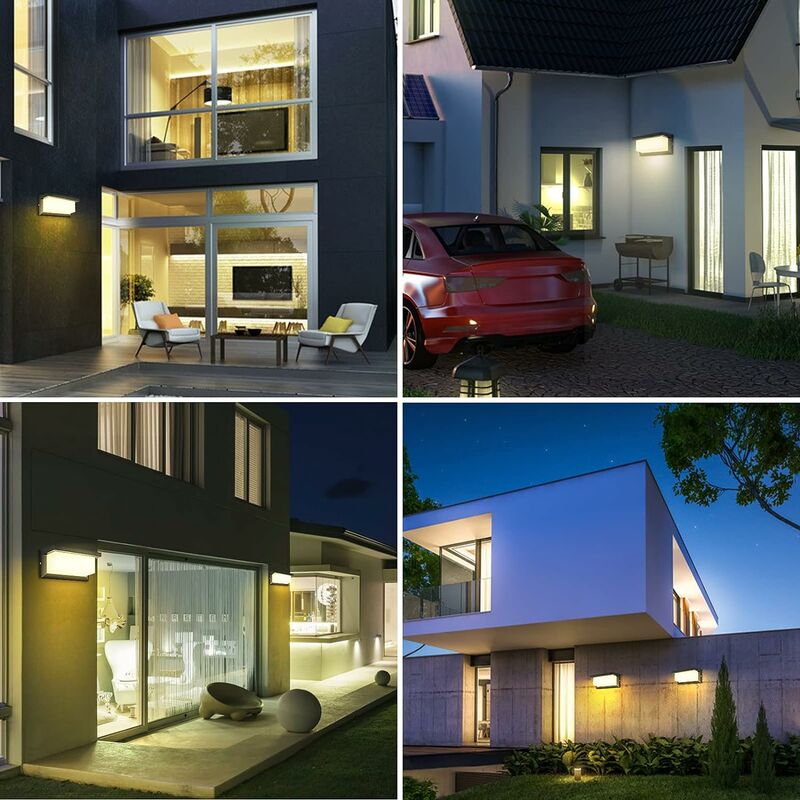 RHAFAYRE Outdoor Wall Light, 18W Modern ...