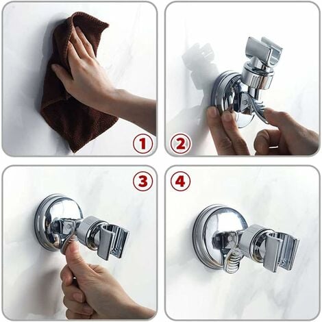 RHAFAYRE 2PCS Shower Head Holder Adjustable Detachable Shower Wall Mount  Suction Cup Reusable Shower Head Holder
