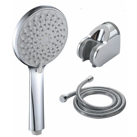 Flow Spray Shower Head Water Saving 6 Spray Modes with One Button Control Shower Head with Hose 1.5m Replacement Adjustable Universal Shower Head for Bath Taps Caravan 6 Jet Types with Hose 