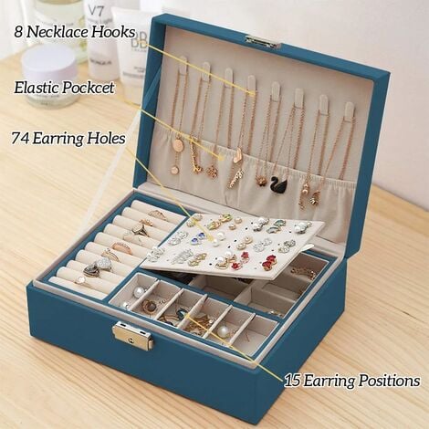 TRODANCE Faux Leather Mini Jewelry Travel Case Small Travel Jewelry  Organizer Portable Jewelry Box Travel Mini Storage Organizer Portable  Display Storage Box For Rings Earrings Necklaces Gifts (Blue) : Amazon.in:  Jewellery