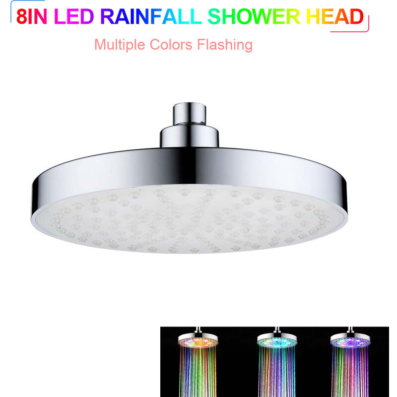 Cabezal de ducha LED Cabezal de ducha de lluvia Cabezal de ducha cuadrado Cambio de color automático Sensor de temperatura Cabezal de ducha para baño,múltiples colores new1