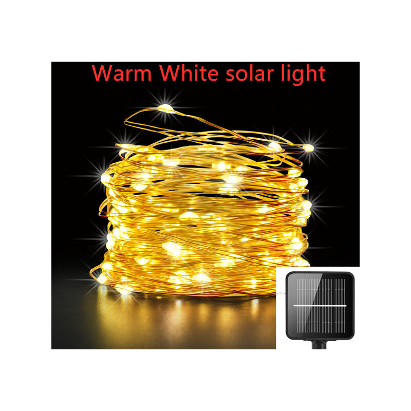 IR regulable 21m 200LED luces de cadena solares lámpara solar al aire libre para iluminación de guirnalda de Navidad de vacaciones de hadas,blanco cálido