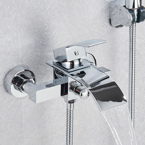 Juego de grifo de ducha negro mate de lujo, interruptor de 3 funciones,  montaje en pared, grifo de ducha de lluvia con boquilla de ducha de mano