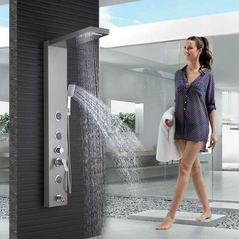 Sistema de panel de ducha LED con chorros de masaje, columnas de