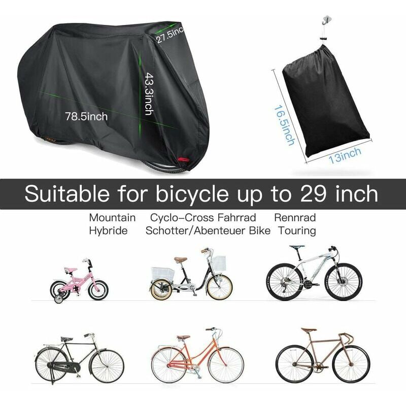 Funda para bicicleta, funda protectora para bicicleta, protección UV resistente al agua hecha de tela oxford 210D, adecuada para bicicleta de montaña, bicicleta de carreras, bicicleta eléctrica