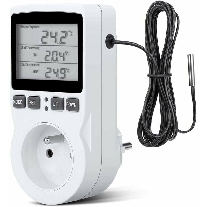 Zócalo del termostato, Zócalo del temporizador digital, Zócalo programable digital con sensor, Temporizador digital programable, Zócalo del termostato de calefacción para invernadero, acuario