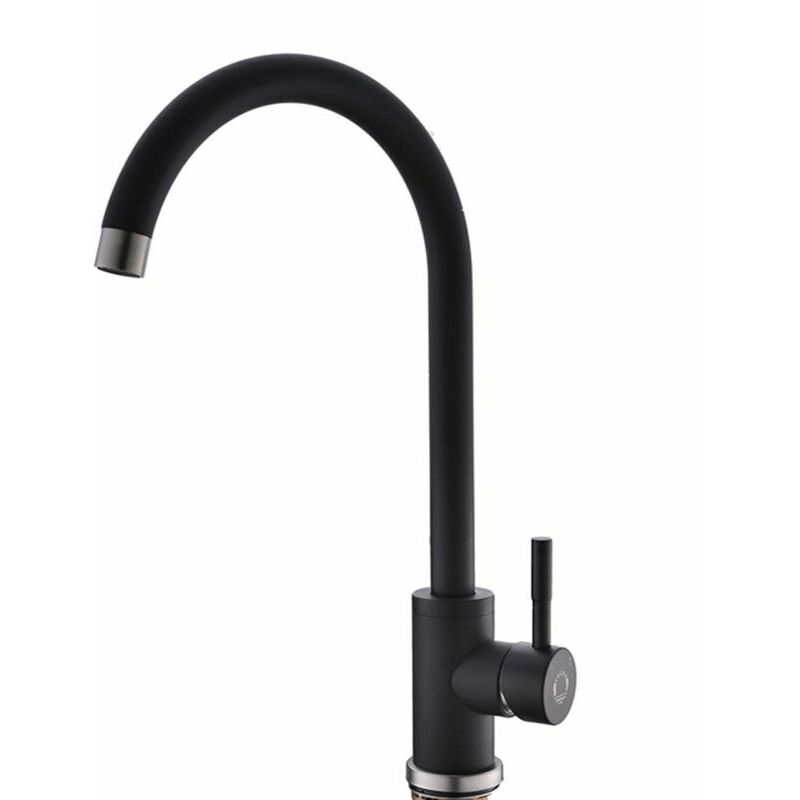 Grifo para fregadero de cocina de acero inoxidable NEGRO con revestimiento de cromo duradero