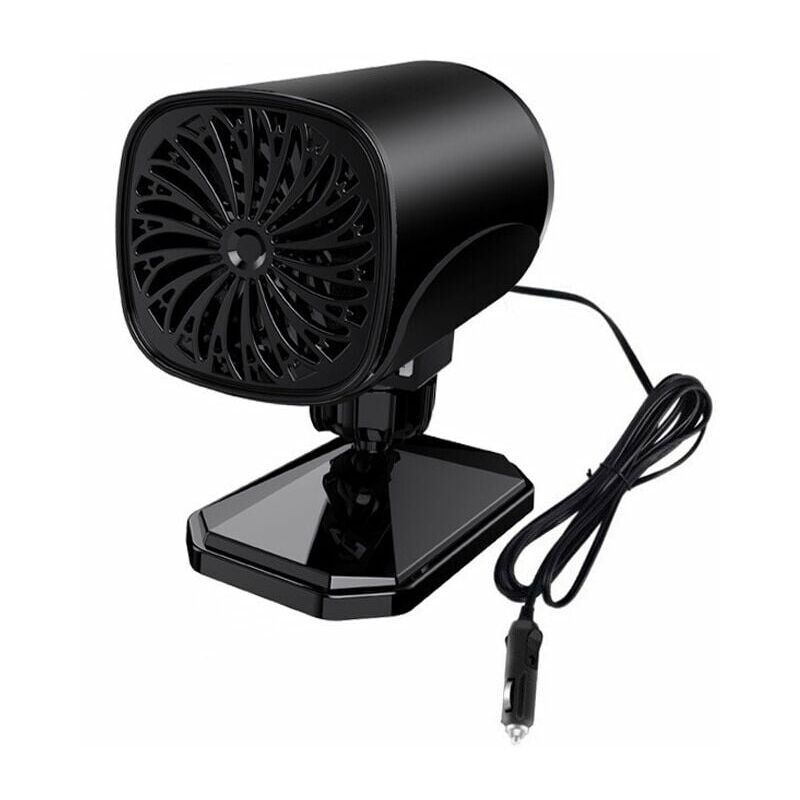 Calentador de coche portátil, 24 V 120 W 2 en 1 ventilador de coche de calentamiento rápido, ventilador de desempañador de descongelador de parabrisas, negro