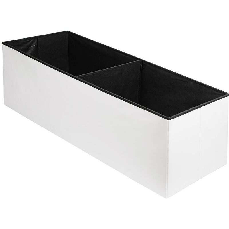 Pouf Cassapanca Poggiapiedi Contenitore in Eco Pelle Pieghevole 114 x 38 x  38 - Colore principale: Bianco