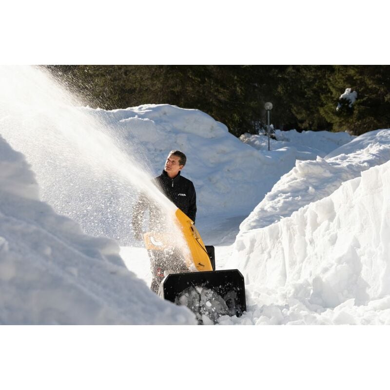 Balayeuse à neige multifonctionnel à 2 étages 6,5 HP à essence - Jaune