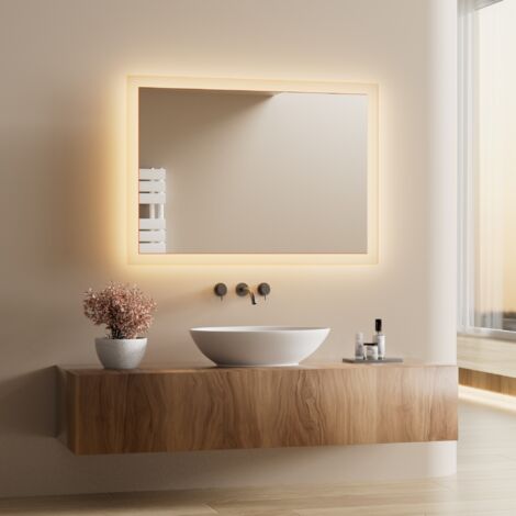 Miroir LED Salle De Bain Home Glow Venti 50x70 Cm – Éclairage Latéral Tactile 6000K Moderne