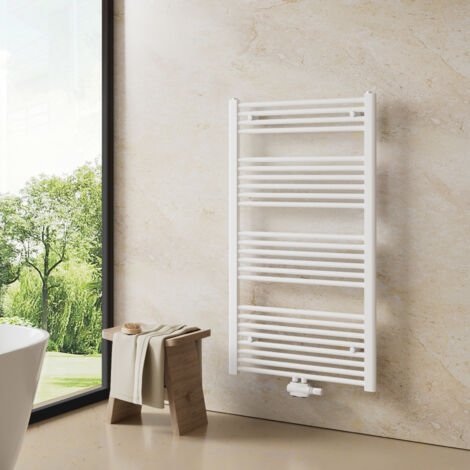 Heilmetz Sèche-serviette eau chaude 120x60cm 598W Radiateur Anthracite Sèche-Serviettes Raccordement Central