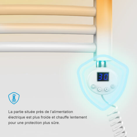 Résistance sèche-serviette avec Thermostat 300W, Élément Chauffant pour Radiateur de Salle de Bain, Régulateur de Température, WiFi, Blanc | Leroy Merlin Résistance sèche-serviette avec Thermostat 300W, Élément Chauffant pour Radiateur de Salle de Bain, Régulateur de Température, WiFi, Blanc | Leroy Merlin
