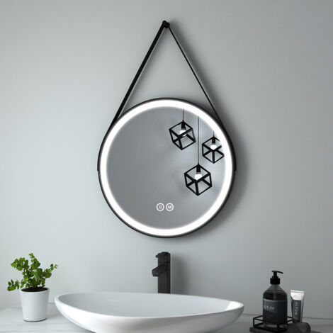 Miroir de Salle de Bain LED Heilmetz Ø50 cm – 3 Couleurs de Lumière à Variable, IP44, Interrupteur Tactile Moderne (1/5)