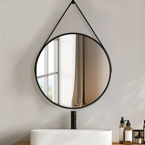 Grand Miroir Mural Moderne à Géométrie Abstraite Blanc et Doré 600mm  Décoration de Salon