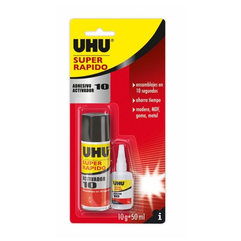 Adhesivo instantaneo 10 pack activador 10 gr + 50 ml