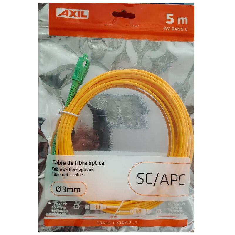 Cable fibra optica conector sc/apc 5mt axil