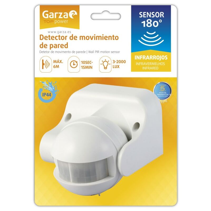 Detector movimiento infrar 84x160x210mm garza 430041