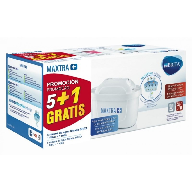 Cartucho jarra agua maxtra+ pack 5+1 brita 6 pz