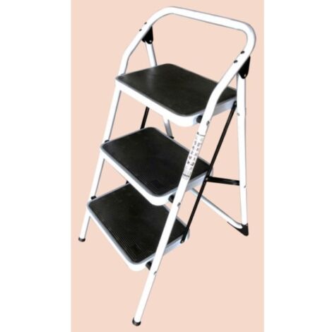 Escalera dom tijera 0,730mt 3 peldaños anch acero bl homelux