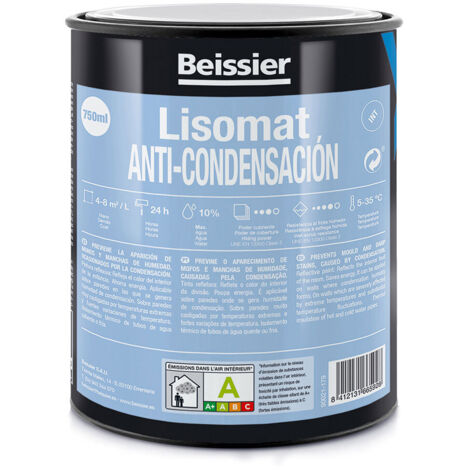 Pintura Acrílica Anticondensación 750ml Blanco Mate Interior Aislamiento Térmico Reducción Ruido Beissier