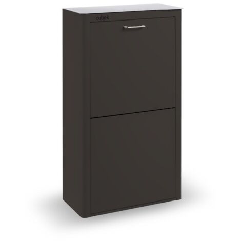 Contenedor basura ecologico metalico 4 departamentos negro