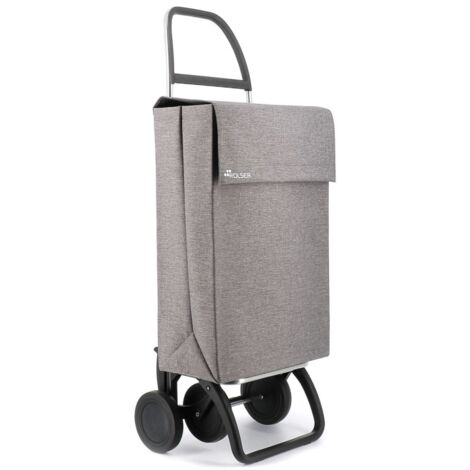 Carro compra 4 ruedas bolsa cuadrada jean tweed 4 gris
