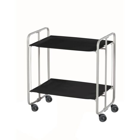 Carrito de te plegable gris/negro