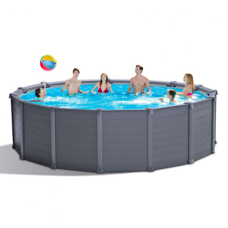 Piscina Elevada desmontable con Panel de Grafito 26384 ex 26382 Redonda 478x124 cm