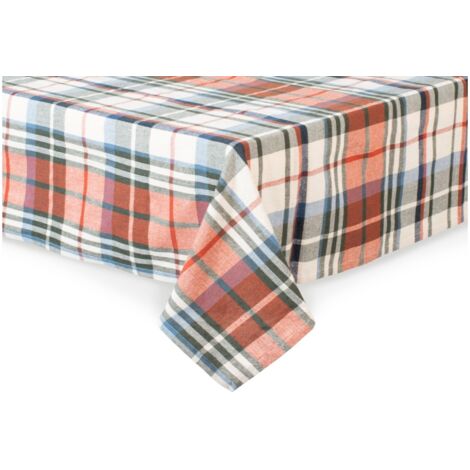 Mantel algodon cuadros autum 140 x 240 cm