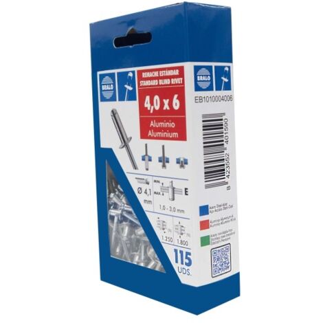 Remache cabeza alomada Ø 4,0 x 6 mm bralo 115 uds (1/2)