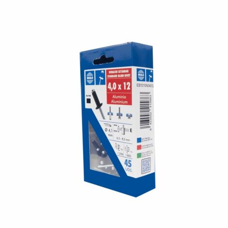 Remache cabeza alomada Ø 4,0 x 12 mm bralo 45 uds negro (1/2)