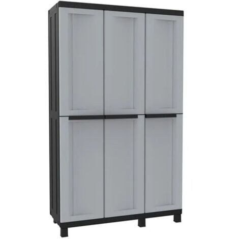 Armario resina alto 3 estantes negro gris twist black 170 x