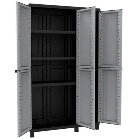 Armario resina alto 3 estantes negro gris twist black 170 x