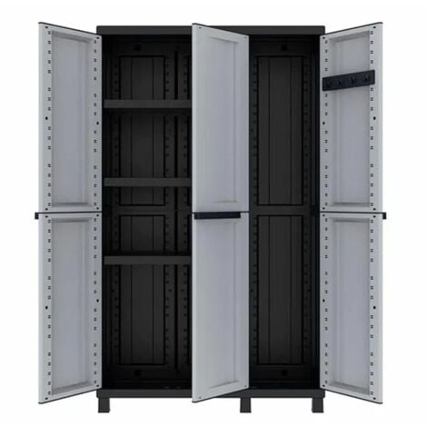 Armario resina alto 3 estantes negro gris twist black 170 x