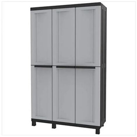 Armario resina alto 3 estantes negro gris twist black 170 x