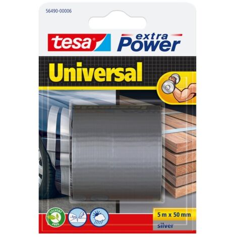 Cinta americana universal extra power 5 m x 50 mm plata tesa