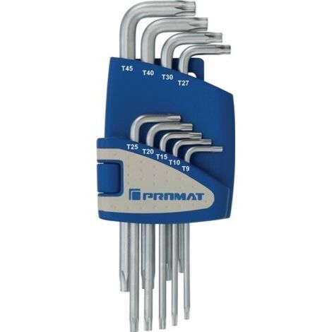 JUEGO DE LLAVES ACODADAS 9 UDS. T9-T45 SOPORTE DE PLÁSTICO P